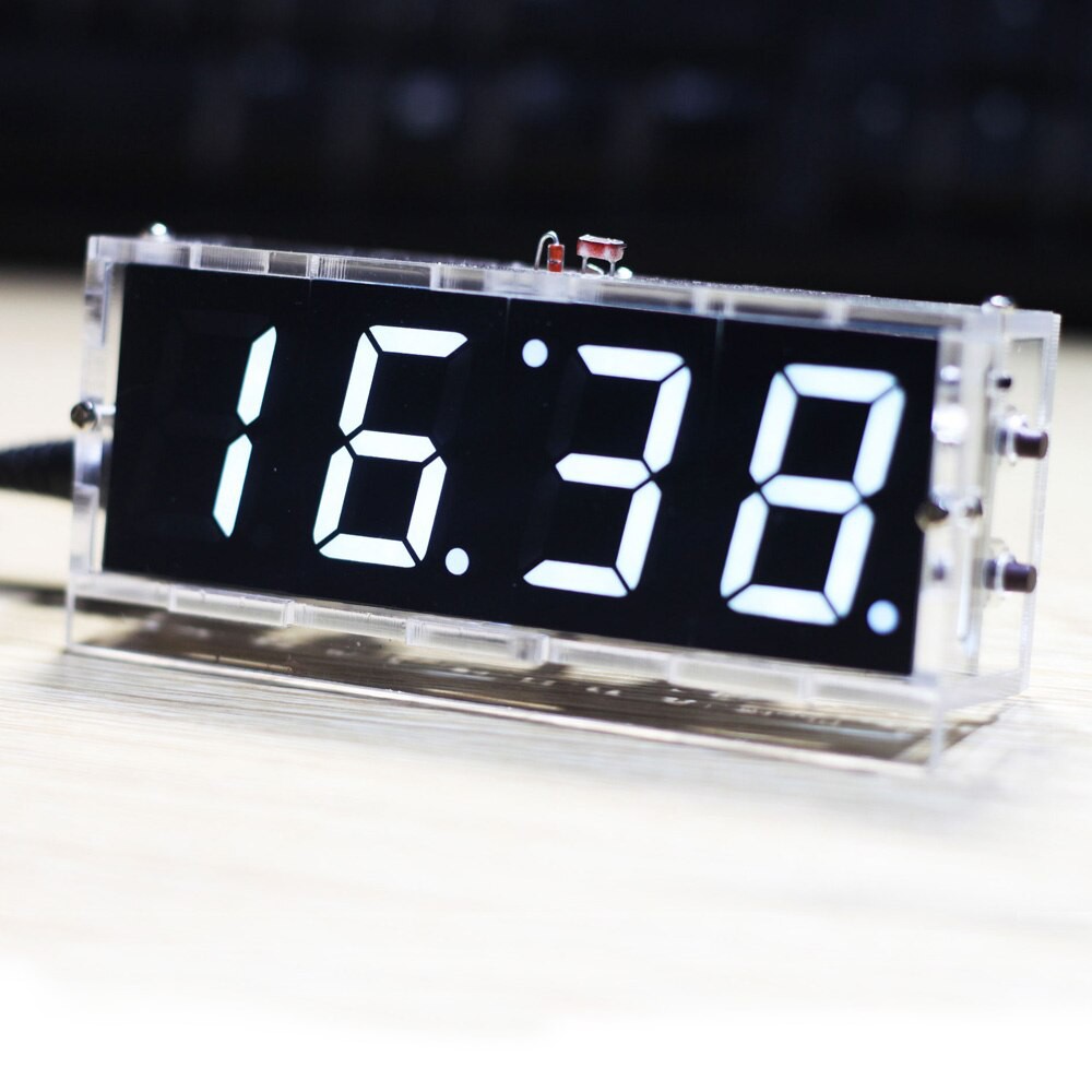 IMPORT Stylish Digital Clock DIY Kit Compact 4-digit DIY LED Clock Accessory Light Control