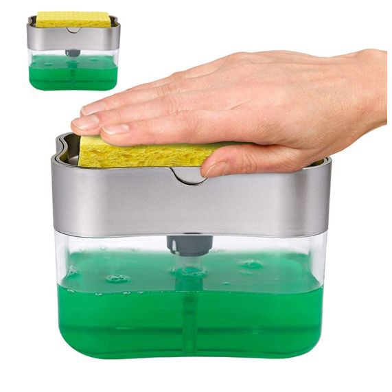 DISPENSER SABUN DAN SPON MODEL 2IN1 UNTUK PERALATAN DAPUR &amp; CUCI PIRING
