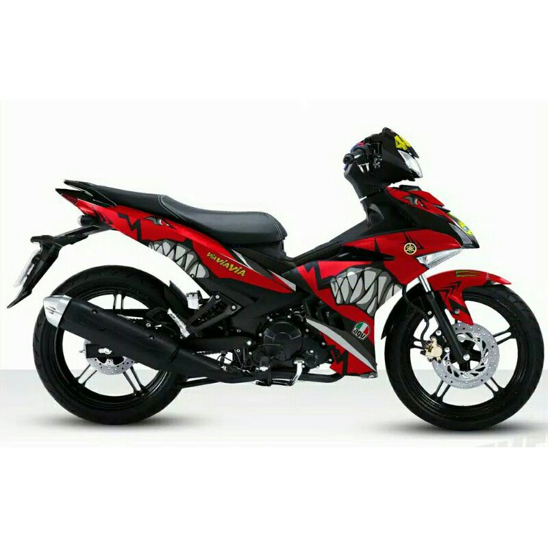 sticker decal mx king shark strifing mx king merah hijau