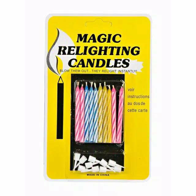 Lilin ULANG TAHUN Pepermint / Maggicc Relighting Candles Warna Warni