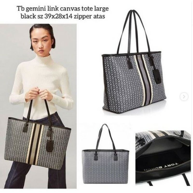 Tas TB Original - Gemini Link Canvas Tote Large Black
