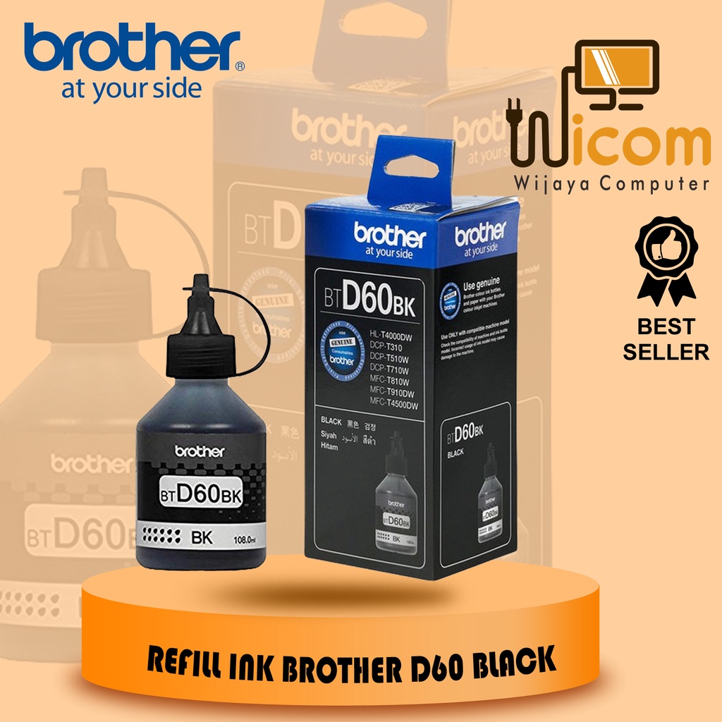BROTHER INK BOTTLE BT-D60BK - TINTA PRINTER BROTHER D60