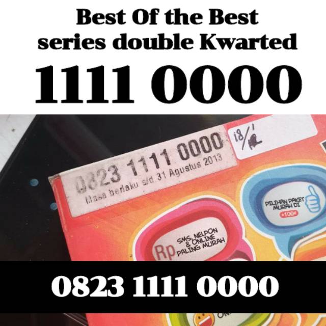 Nomor Cantik Telkomsel kartu AS Super Limited edition double kwarted AAAA BBBB. 1111 0000