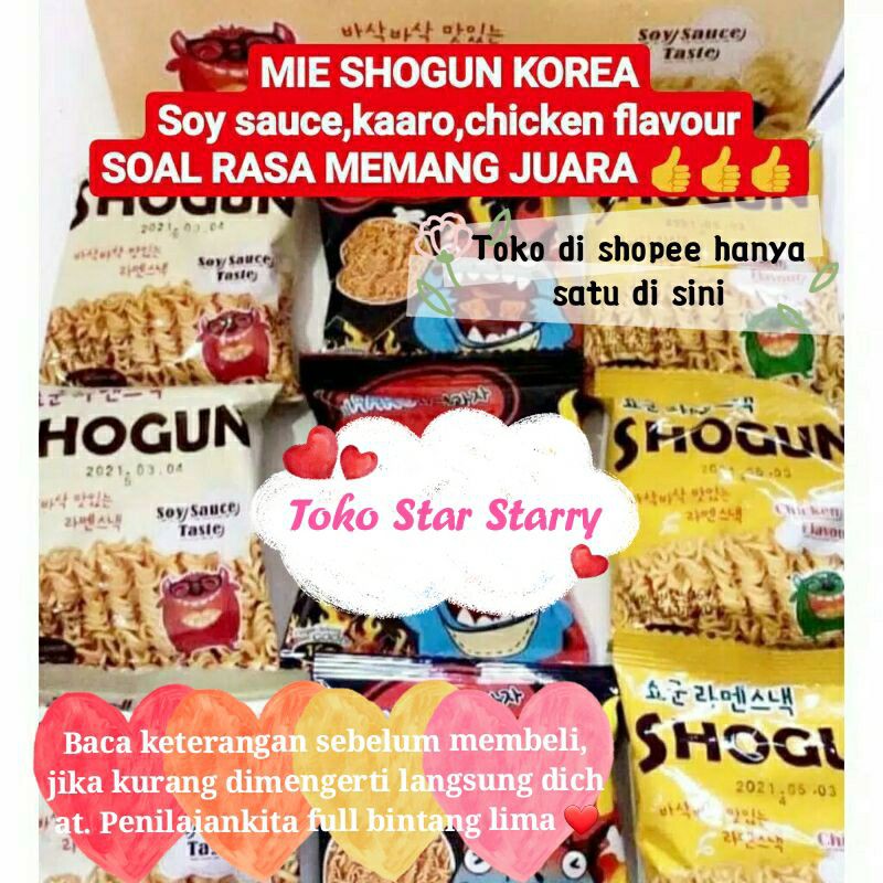 

[Per Pcs]Korea Mie shogun korea/mie kremes shogun/mie korea shogun kaaro spicy/mie shogunayam bawang mie viral Snack Viral