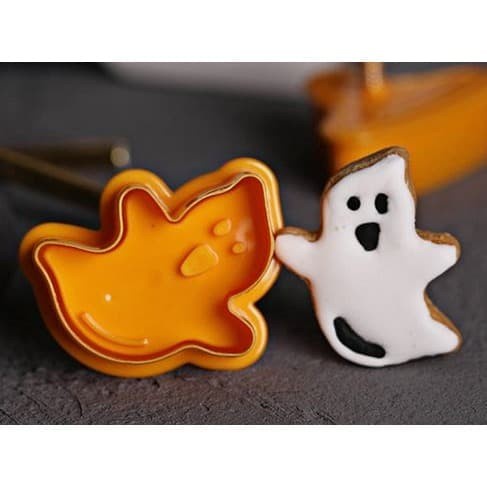 Fondant Plunger Cutter - Cetakan Fondant Pumpkin Ghost Theme (4pcs)