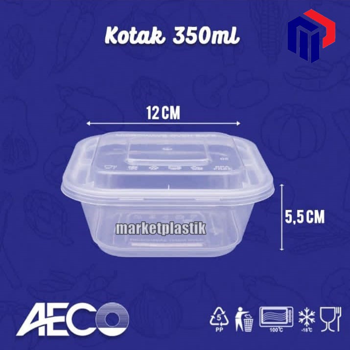 Thinwall AECO k 350ML 25PCS / Box makanan / Kotak makan microwafe