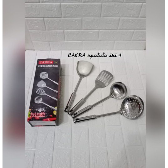 Kitchen Ware Set 4 In 1 Stainless - Spatula Alat Masak All In One