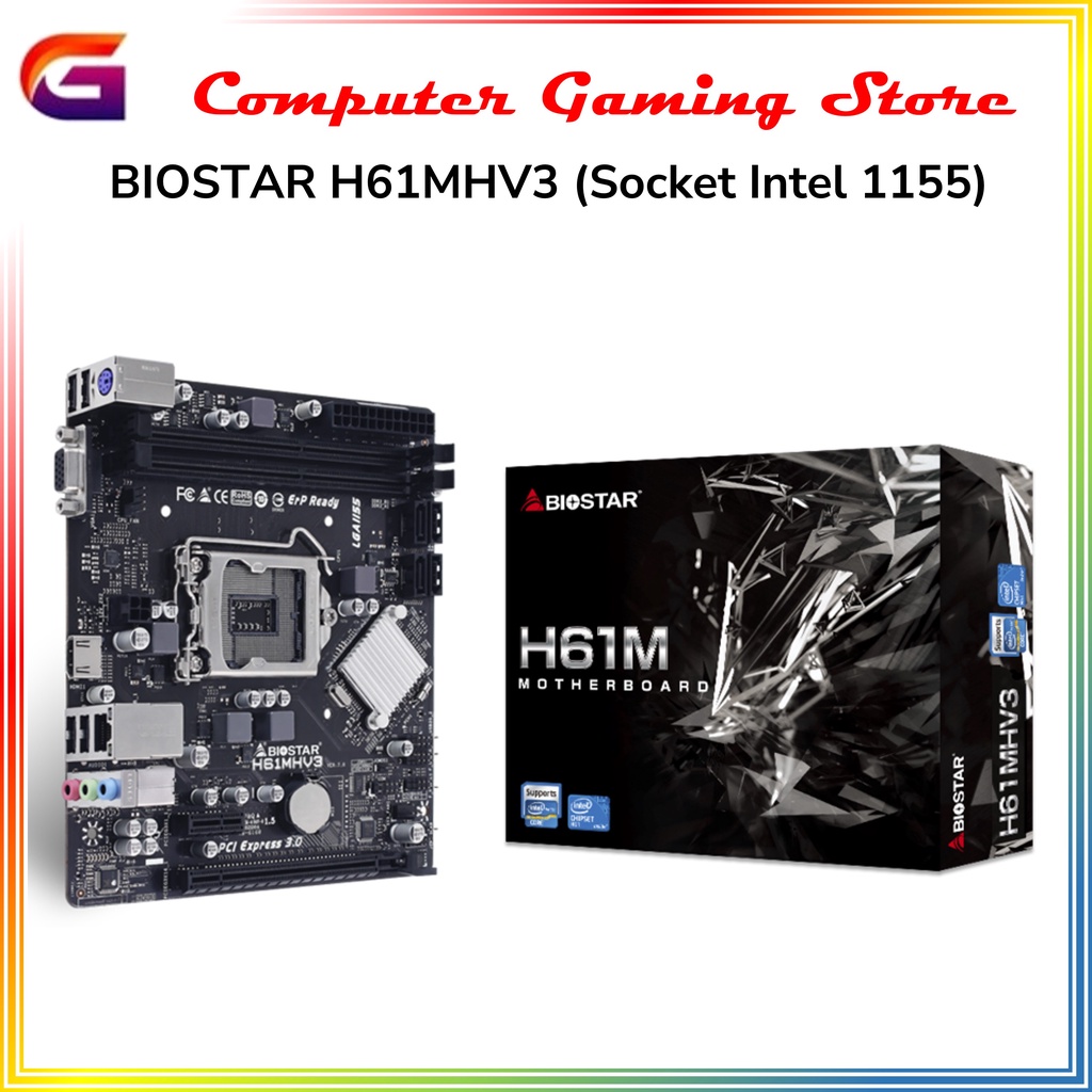 BIOSTAR H61MHV3 / H61MH V3 Motherboard Intel Socket 1155