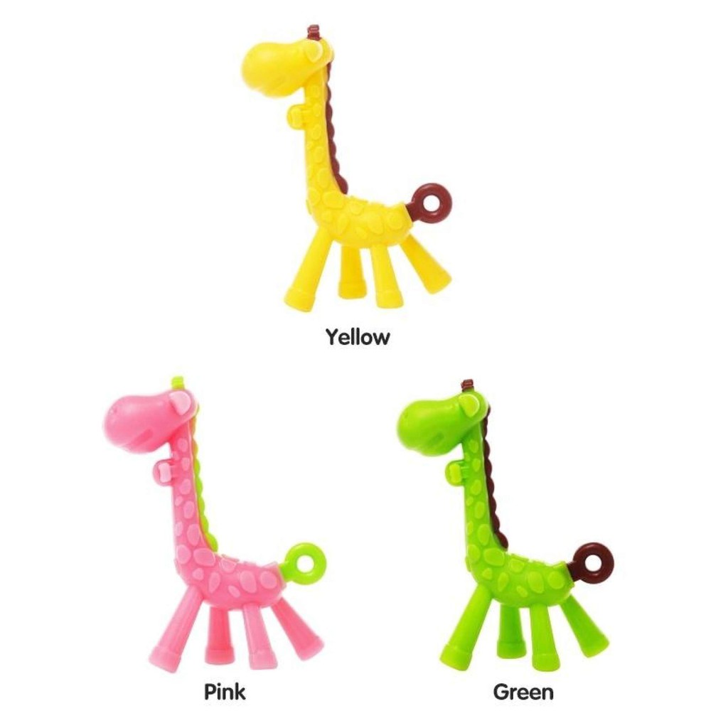 BABY TEETHER Silicon TOYS - MAINAN GIGITAN KARET MODEL BINATANG JERAPAH LUCU chn