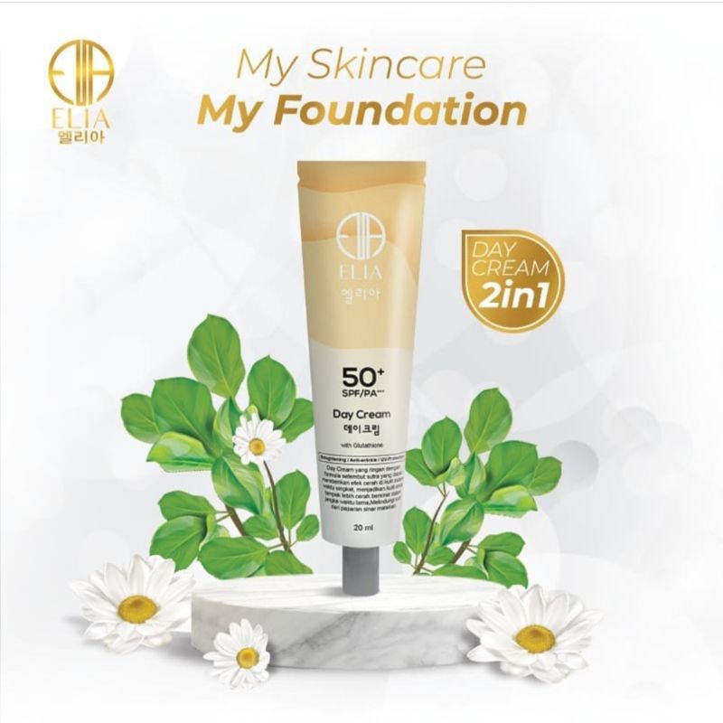 Elia Day Cream Korea Herbal Cream Siang SPF 50 PA+++ Sunscreen BPOM Hallal