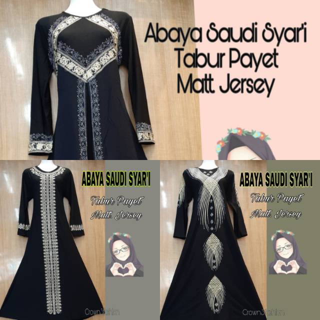 Abaya Saudi Syar'i / Gamis Arab Hitam Terbaru √