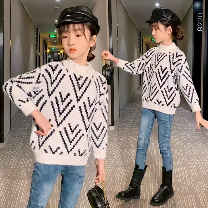 Sweater Bulu Anak Tebal Unisex untuk Musim Dingin Winter