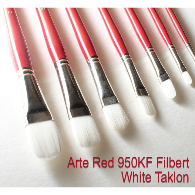 Artemedia Red 950KF Filbert White Taklon Brush