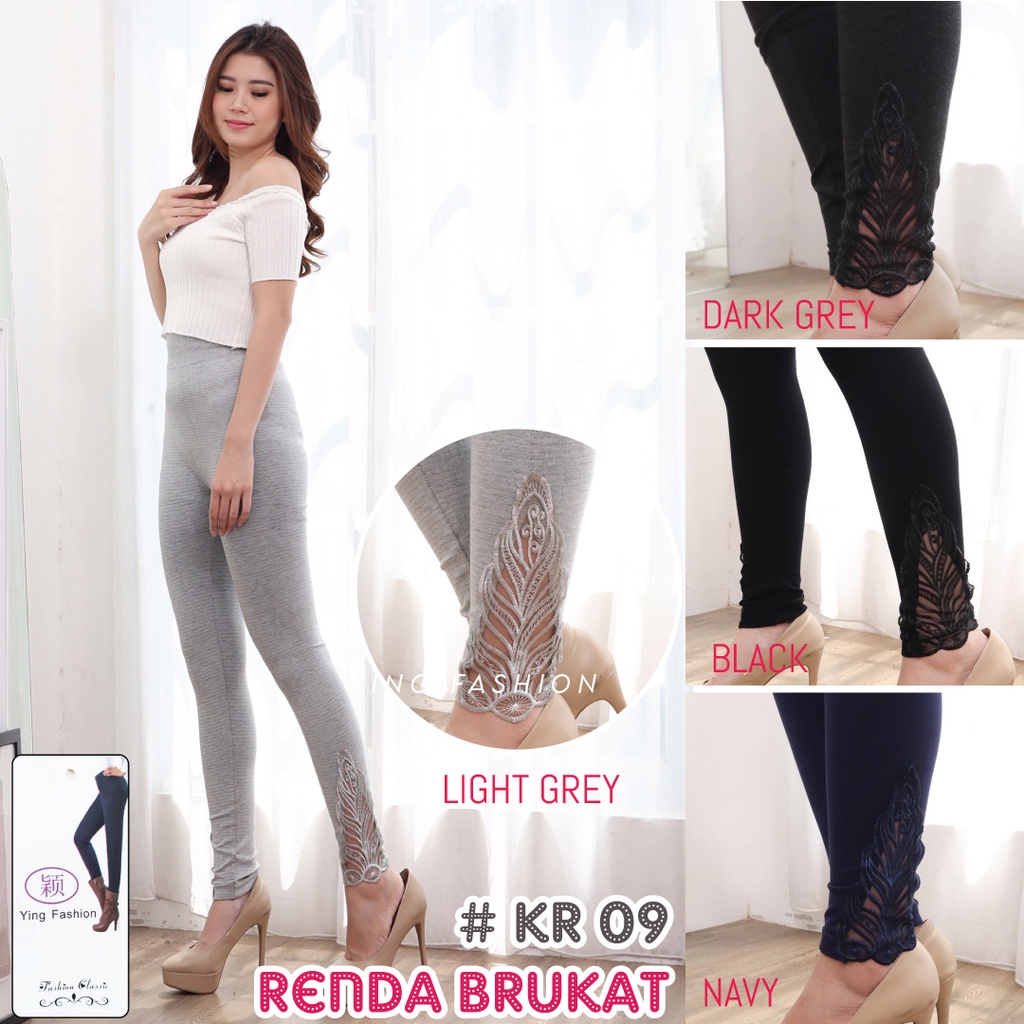 Legging Renda Brukat Wanita * KR09 */ LEGGING RENDA WANITA FASHION / legging import / ying fashion