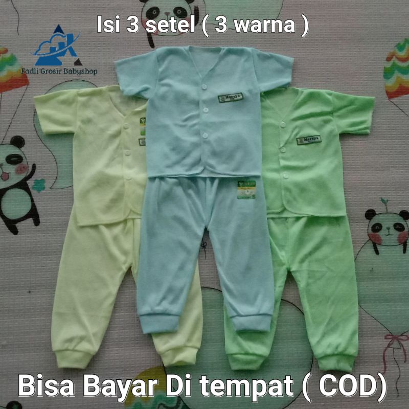 3 Setel Baju Celana Bayi Pendek Neci