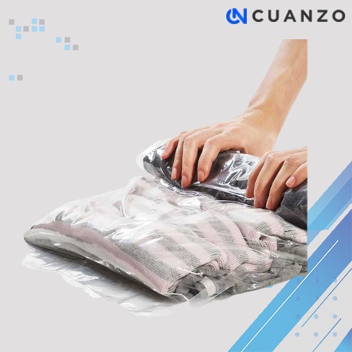 Kantong Plastik Vacuum Sealer Bag 5 PCS / Vacuum Bag Pembungkus Baju Bedcover Tas Vacum Baju / Vakum Plastik Baju Laundry Bening / Plastik Vacuum Pakaian Polos Gantung Travel Baju Pakaian Traveling / kantong Pakaian Plastik Tanpa Pompa Murah Original