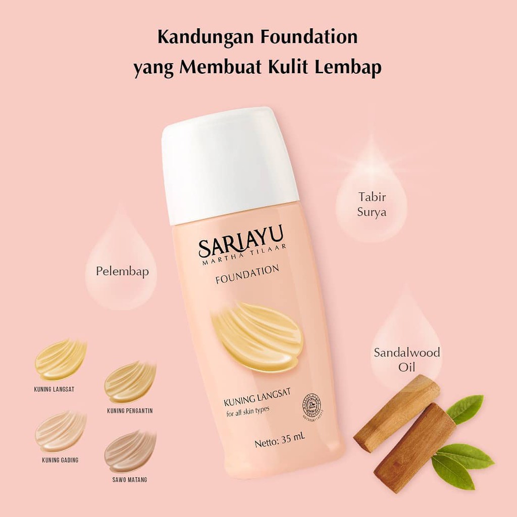 ⭐BAGUS⭐ SARIAYU FOUNDATION 35ml | Alas Bedak