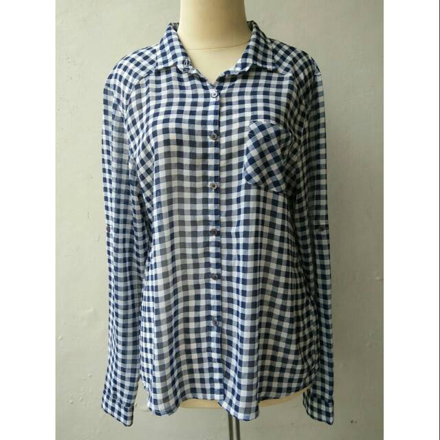 PRELOVED atasan wanita kemeja kotak colorbox baju cewek