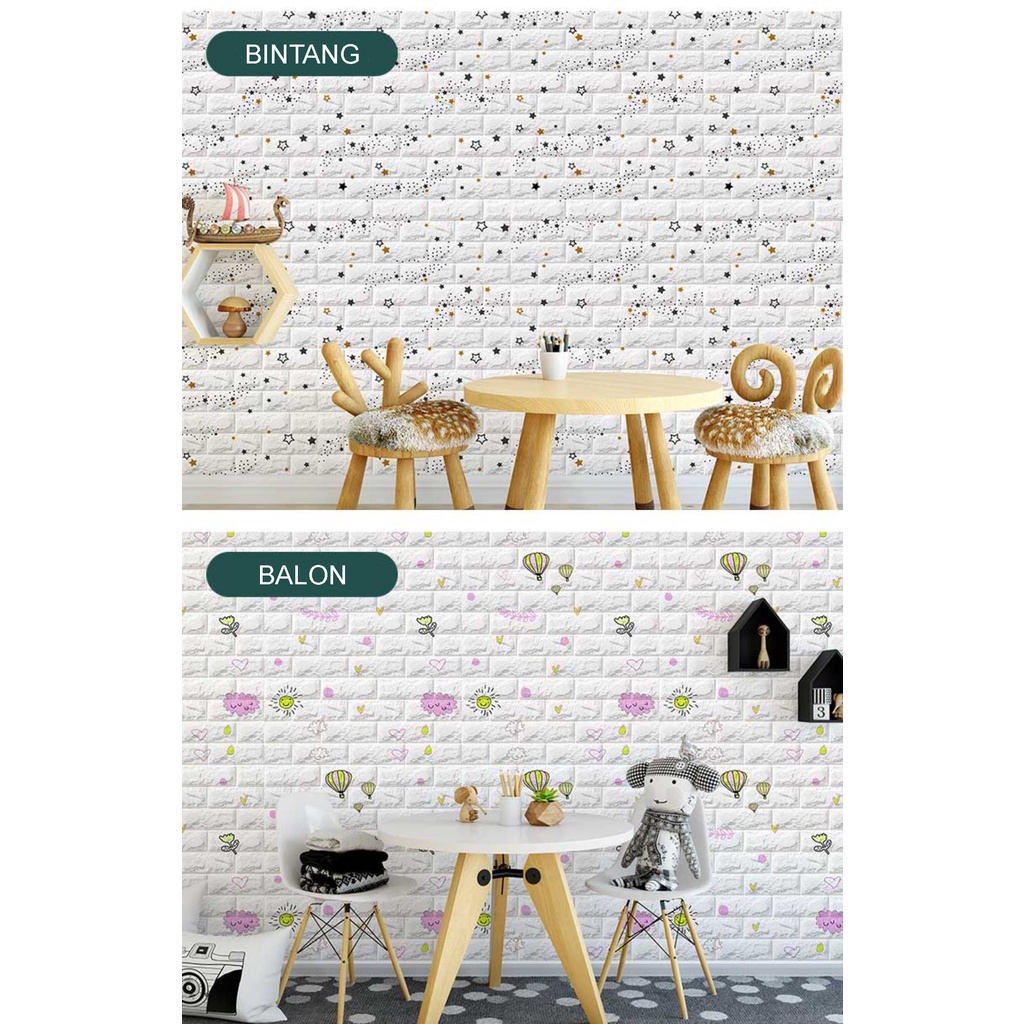 [HH] WALLPAPER DINDING 3D FOAM MOTIF BATU BATA BRICK BRICKFOAM WALLFOAM KOREAN MODERN STYLE