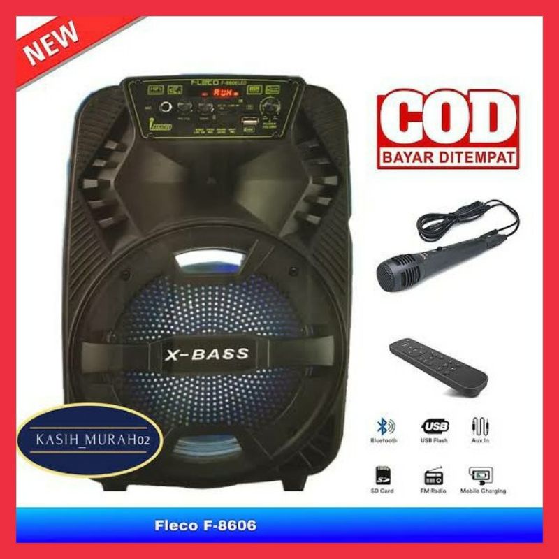 Speaker Bluetooth Aktif Usb Fleco Karauke X Bass