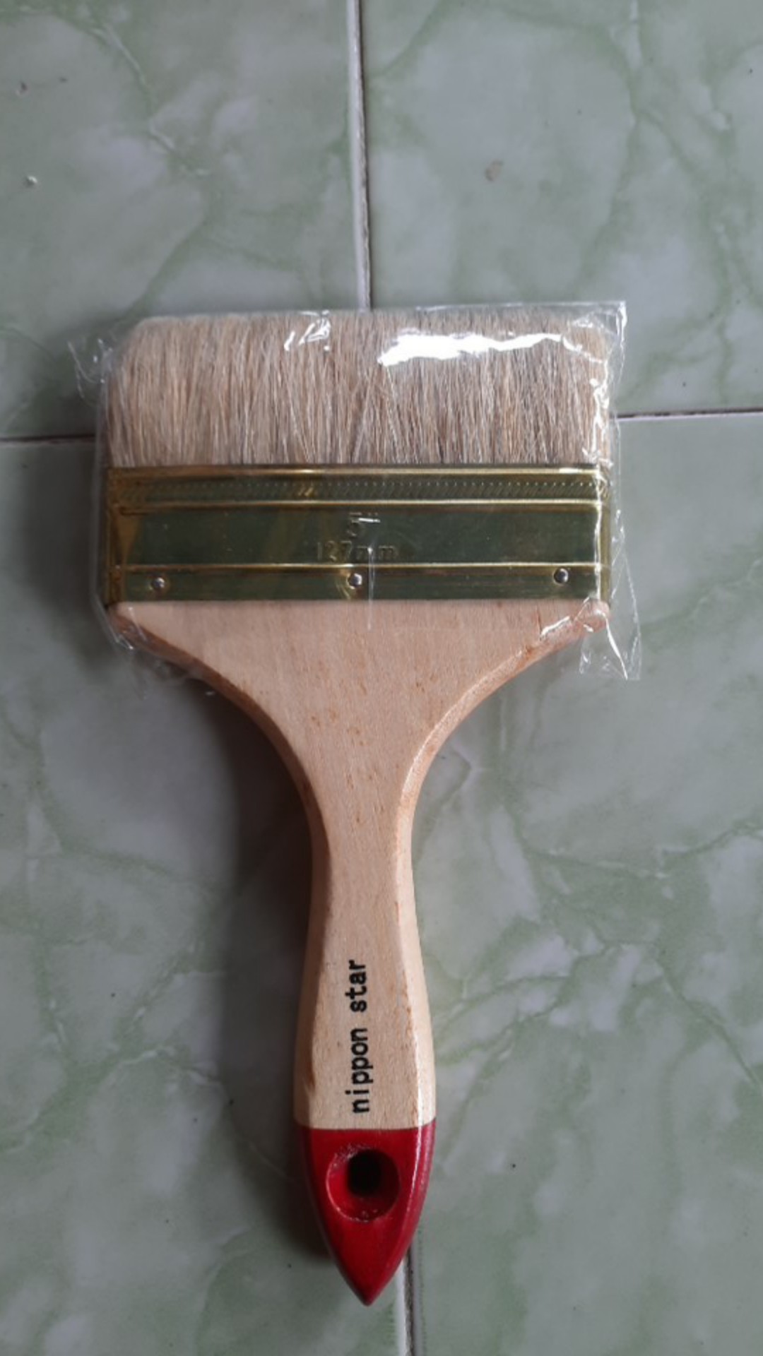 Kuas Cat Tembok 1, 11/2 , 2, 3, 4 , Sampai 5 Gagang Kayu Putih  Nippon Star