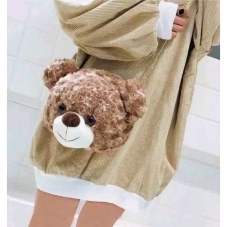 TAS SELEMPANG BERUANG TEDDY BEAR / TAS SELEMPANG TEDDY BEAR  BERUANG / TAS BONEKA / TAS SELEMPANG MINI