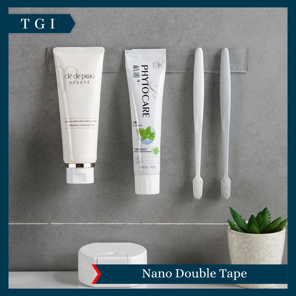 TGI - DOUBLE TAPE NANO TAPE GRIP TAPE ISOLASI 2 SISI SELOTIP TAPE PEREKAT SUPER