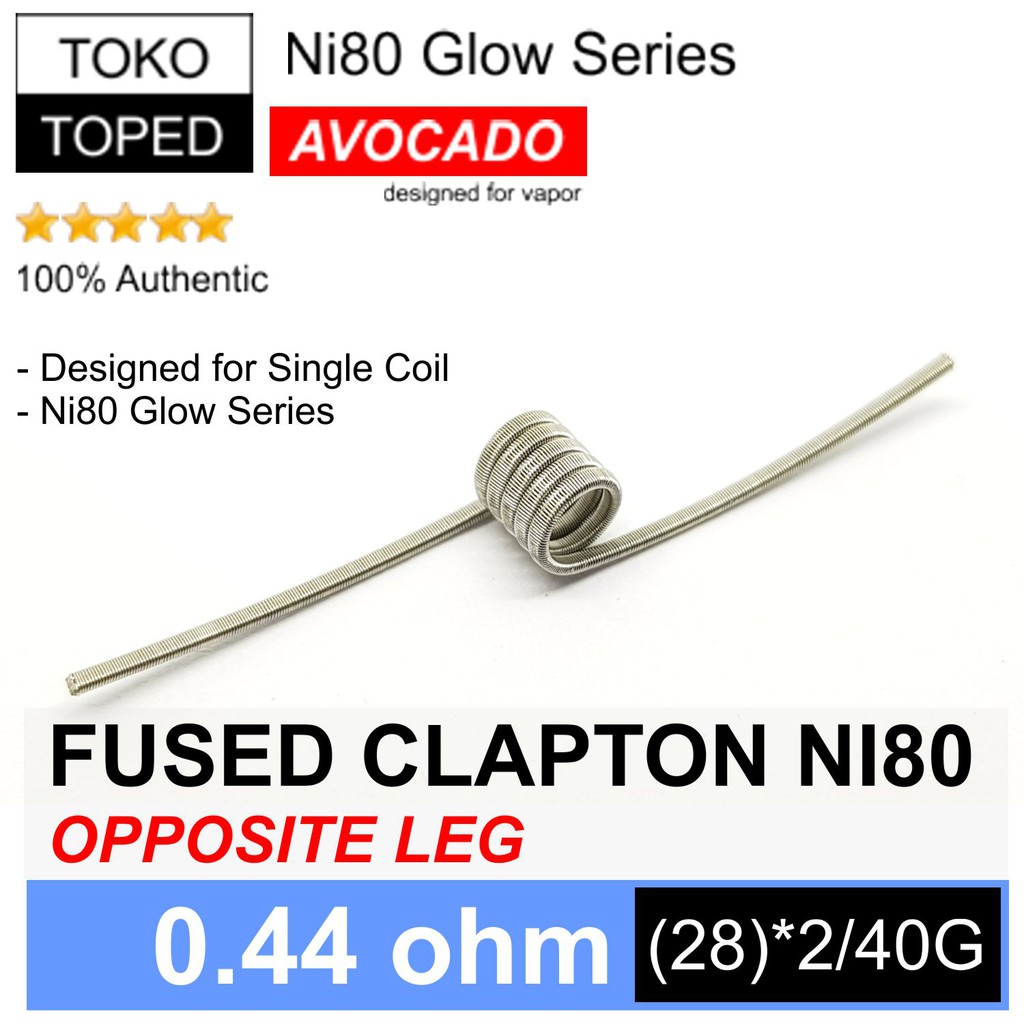 Authentic FUSED CLAPTON 0.44 ohm Coil | NI80 OPP Opposite Leg