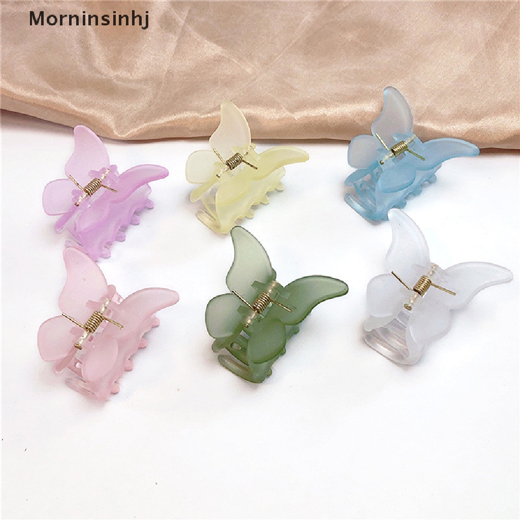 Jepit Rambut Bentuk Butterfly Aksen Mutiara Bahan Resin