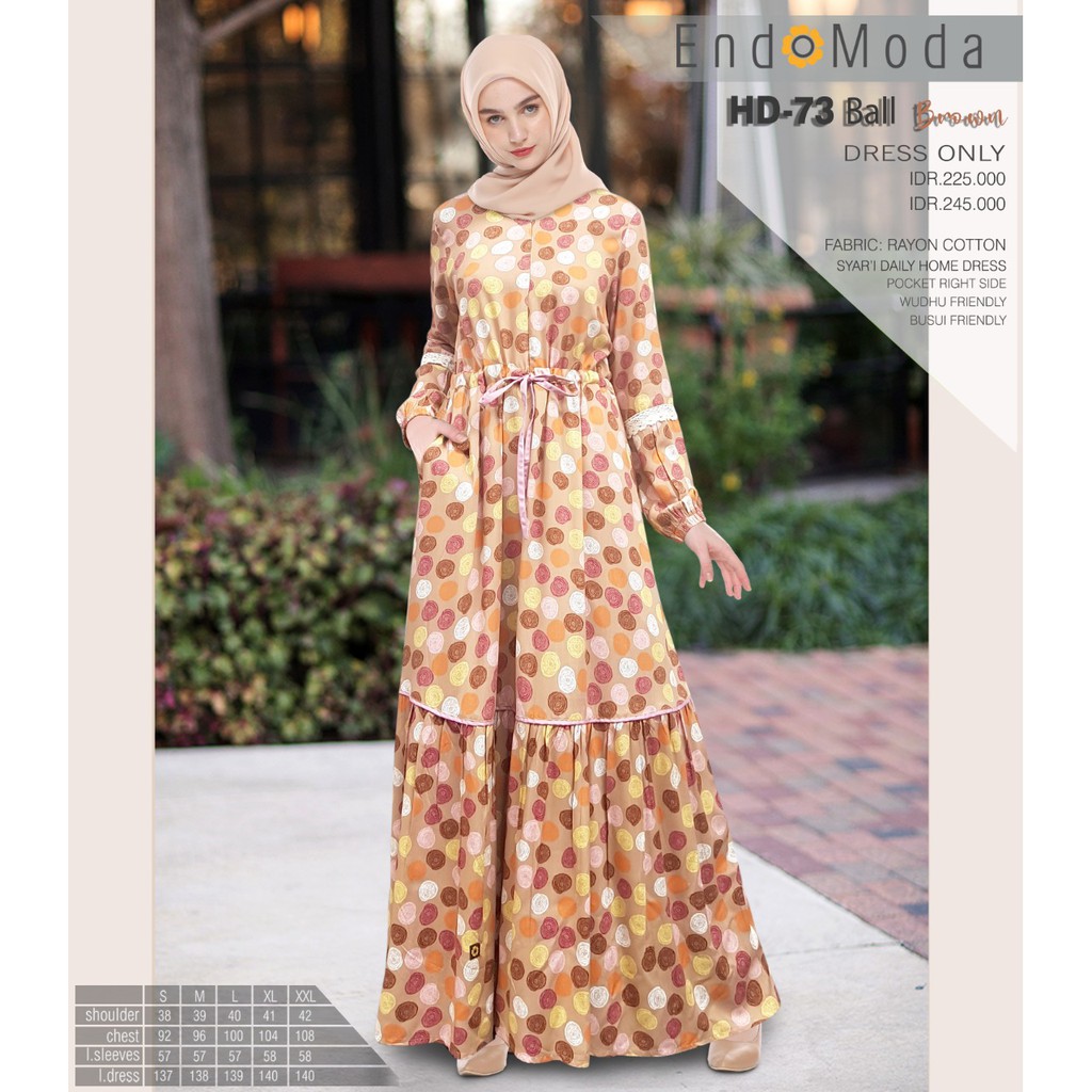 KOLEKSI GAMIS SYARI HOME DRESS TERBARU 2020 ENDOMODA HD 73 BALL
