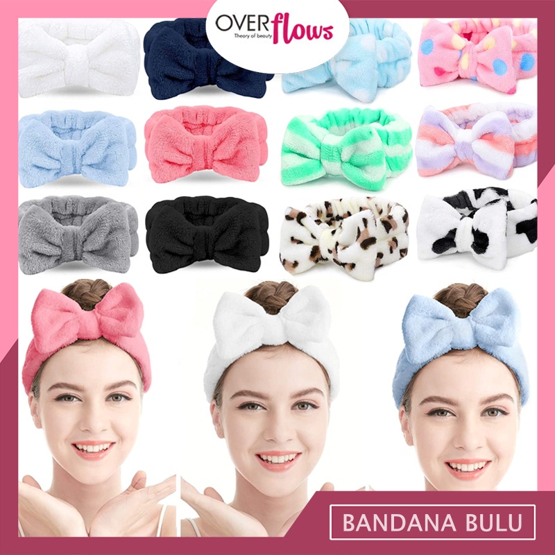 OVERFLOWS.ID Bandana Import Bando Cuci Muka Headband Masker Bulu Rasfur