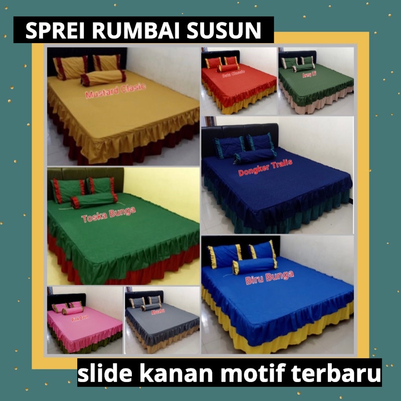 SPREI RUMBAI SUSUN SPREI RUMBAI HOMEMADE SPREI KATUN SPREI RUMBAI SUSUN 180x200