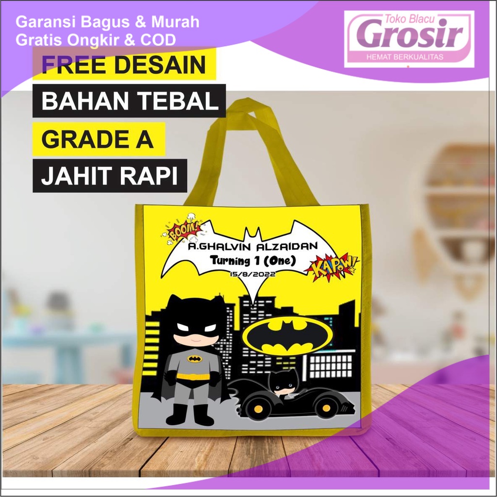 

PROMO Tas Ultah Custom UK 20 x 20 x 13 cm muat box KFC bahan tebal tidak mudah sobek Spunbond