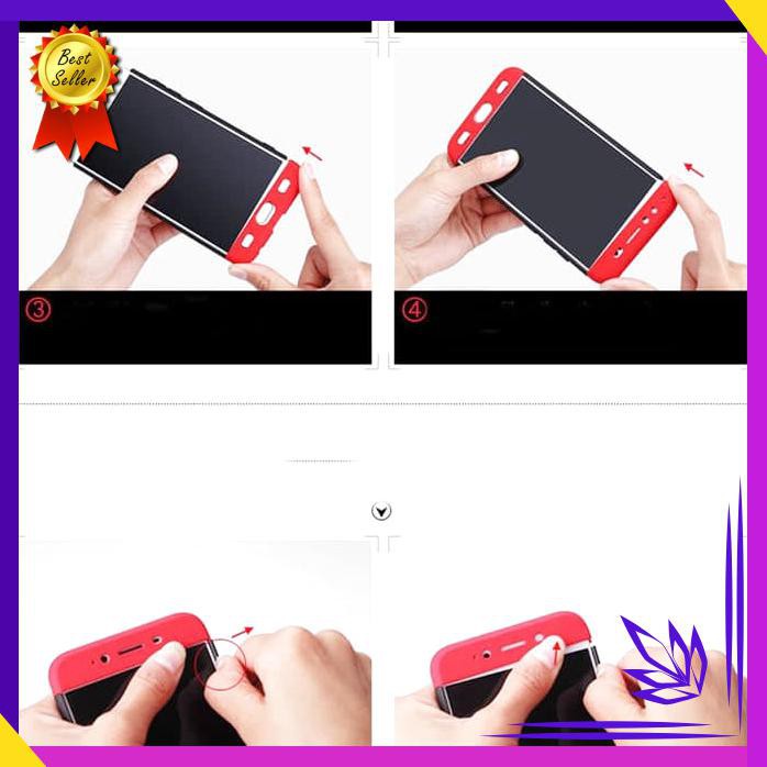 【ACC HP】 CASE SAMSUNG GALAXY A7 2018 HARDCASE CASE GKK 360 FULL HITAM LIST MERAH