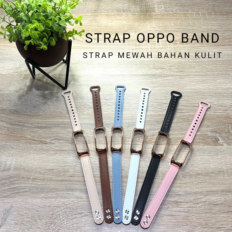 Strap Oppo Band Bahan Kulit Mewah Tali Jam Oppo Band Kulit Case Gold Warna Emas