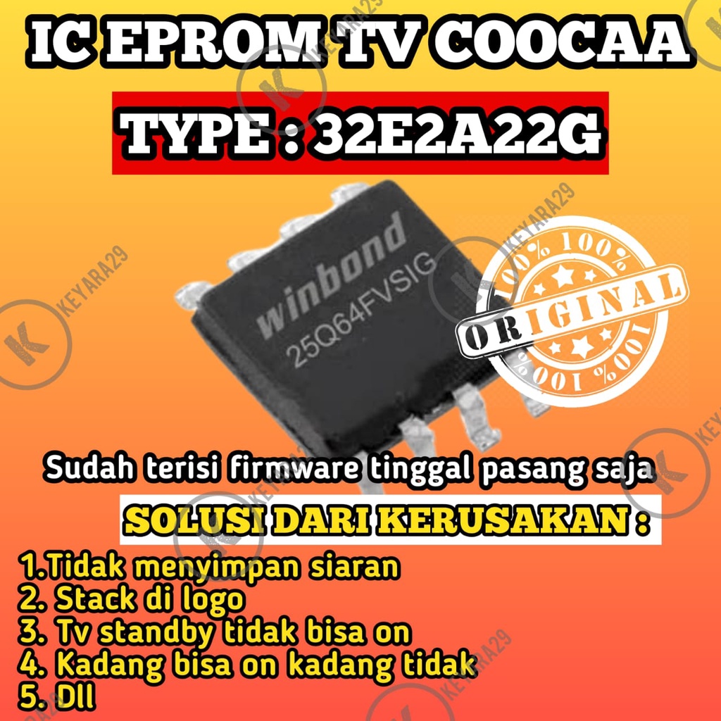ic eprom tv led COOCAA 32E2A22G siap pakai