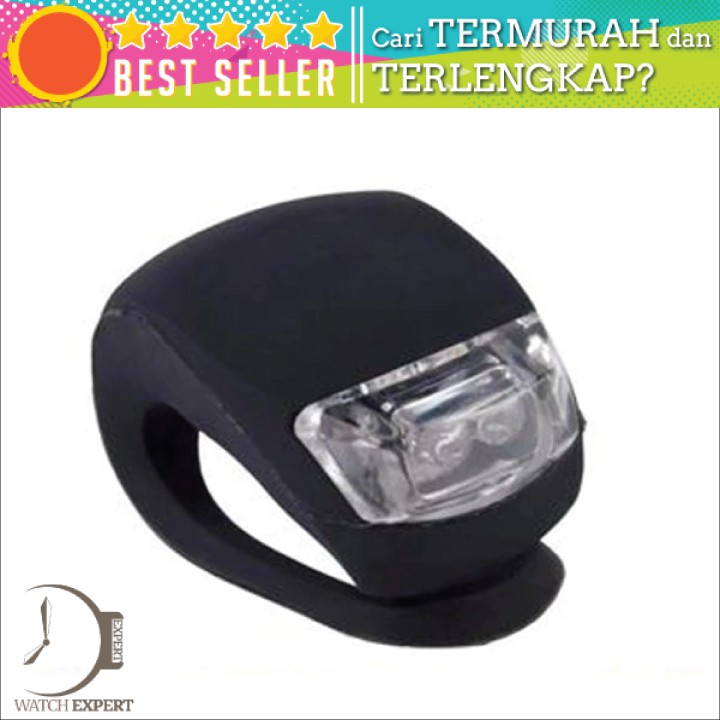 COD Lampu Sepeda LED Slicon Waterproof 2 PCS - Hitam