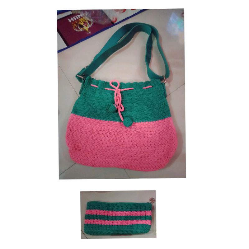 Coule tas rajut dan dompet cantik-tas selempang-dompet homemade