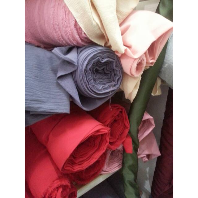 Kain buble pop polos kiloan murah