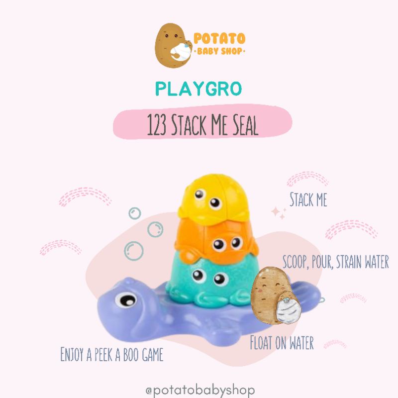 Playgro 123 Stack Me Seal - Mainan Mandi