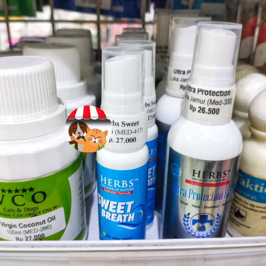 Herbs Sweet Breath - Penghilang Bau Mulut Kucing Anjing Dental Spray