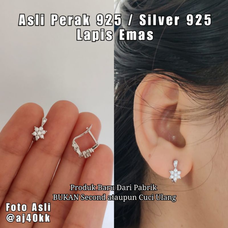 Anting Jepit Perak 925 Anting Catok Perak 925 Anting Perak Lapis Emas Anting Jepit Wanita Antings925