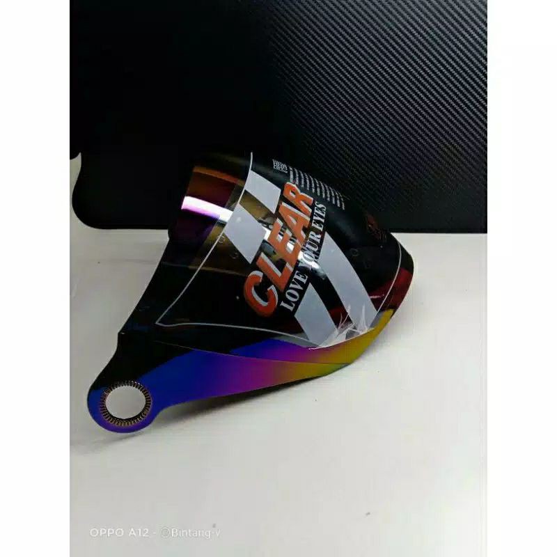 [BISA COD] Kaca Helm Vog Turbo Volt/ Nhk Predator 1 visor ,Gag spirit Rainbow (Pelangi) bening smoke