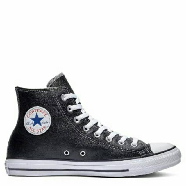 converse hi black leather