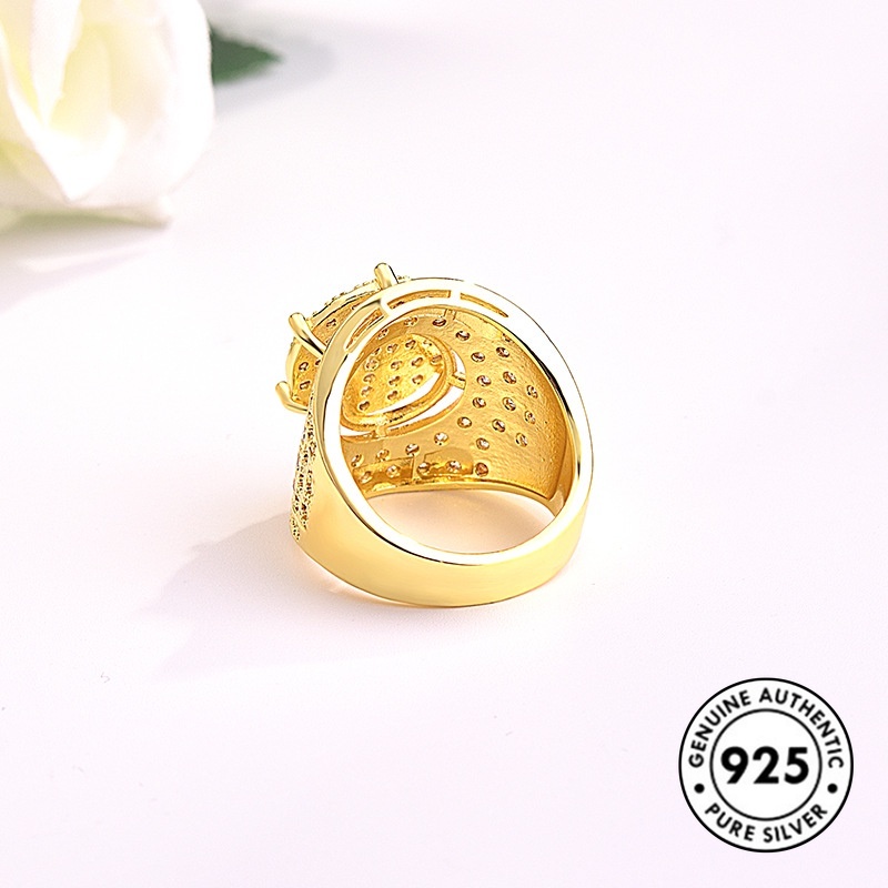 Cincin Berlian Bahan S925 Silver Plated