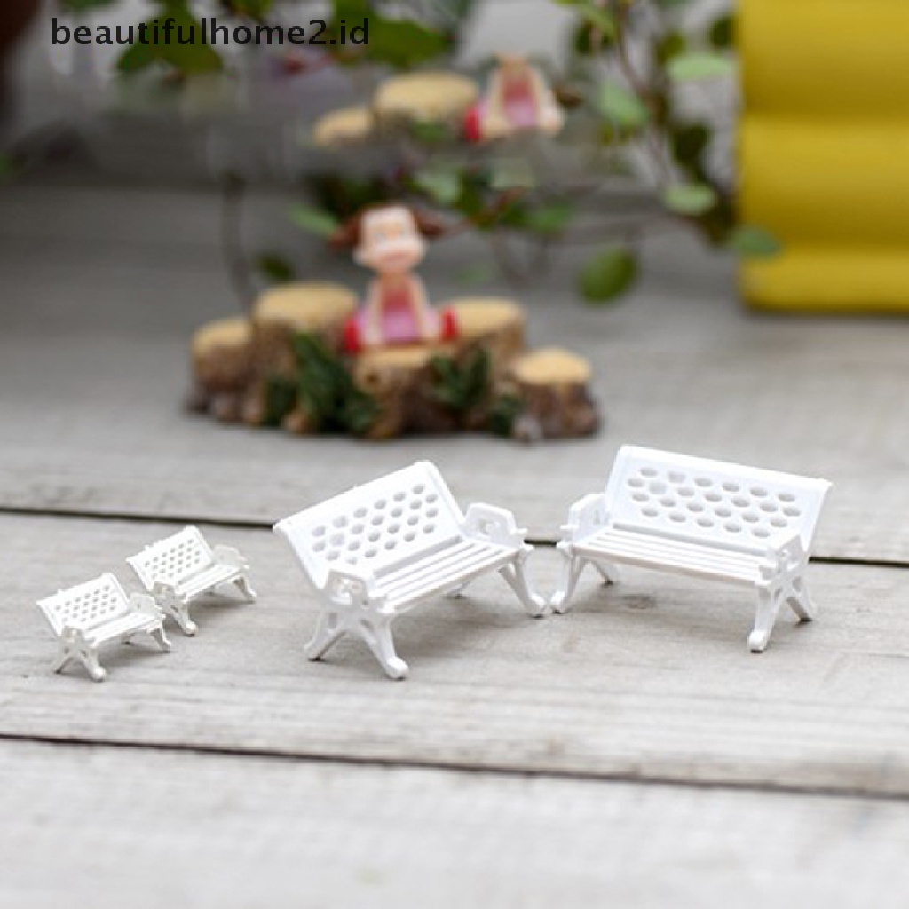 (Beautifulhome2.Id) 3pcs Miniatur Kursi Taman Untuk Dekorasi Micro Landscape