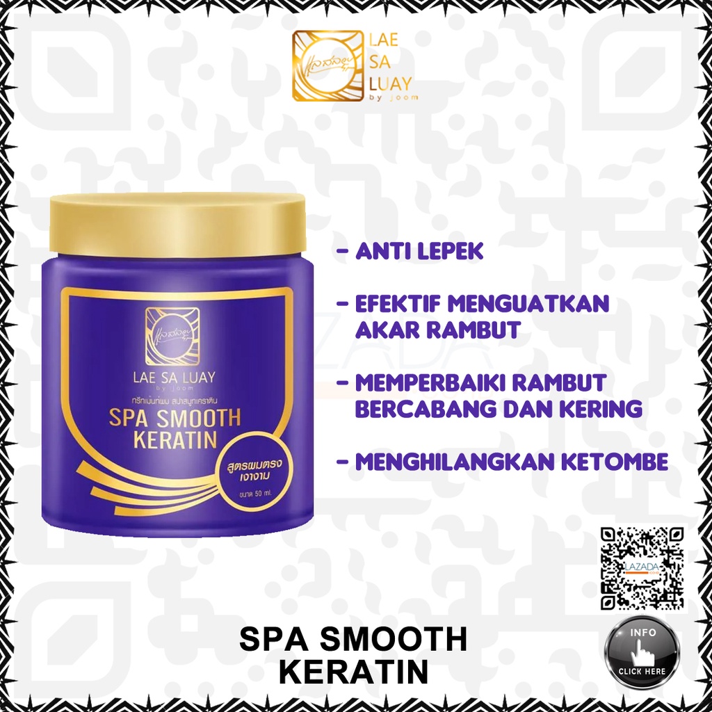 Lae Sa Luay Hair Spa Smooth Keratin / Masker Rambut / Creambath / Treatment Rambut - 250 ml