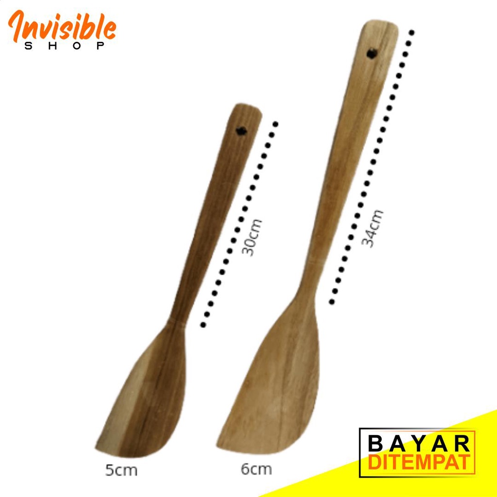 Sutil solet kayu jati wooden spatula - anti leleh