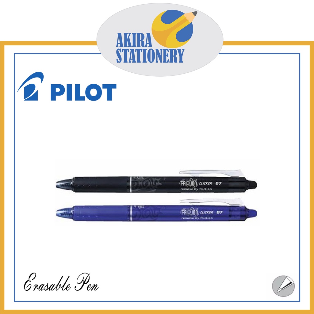 

Pulpen PILOT Frixion Clicker BLRT FR7 0.7 mm Hitam - Biru / Frixion Extra Fine Pen BLRT-FR7 07mm Black - Blue / Pena Bisa Hapus ( PCS )