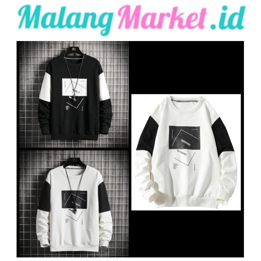 [COD] Sweater Sweter Crewneck Pria Big Size Super Effect Size L XL XXL Premium Quality